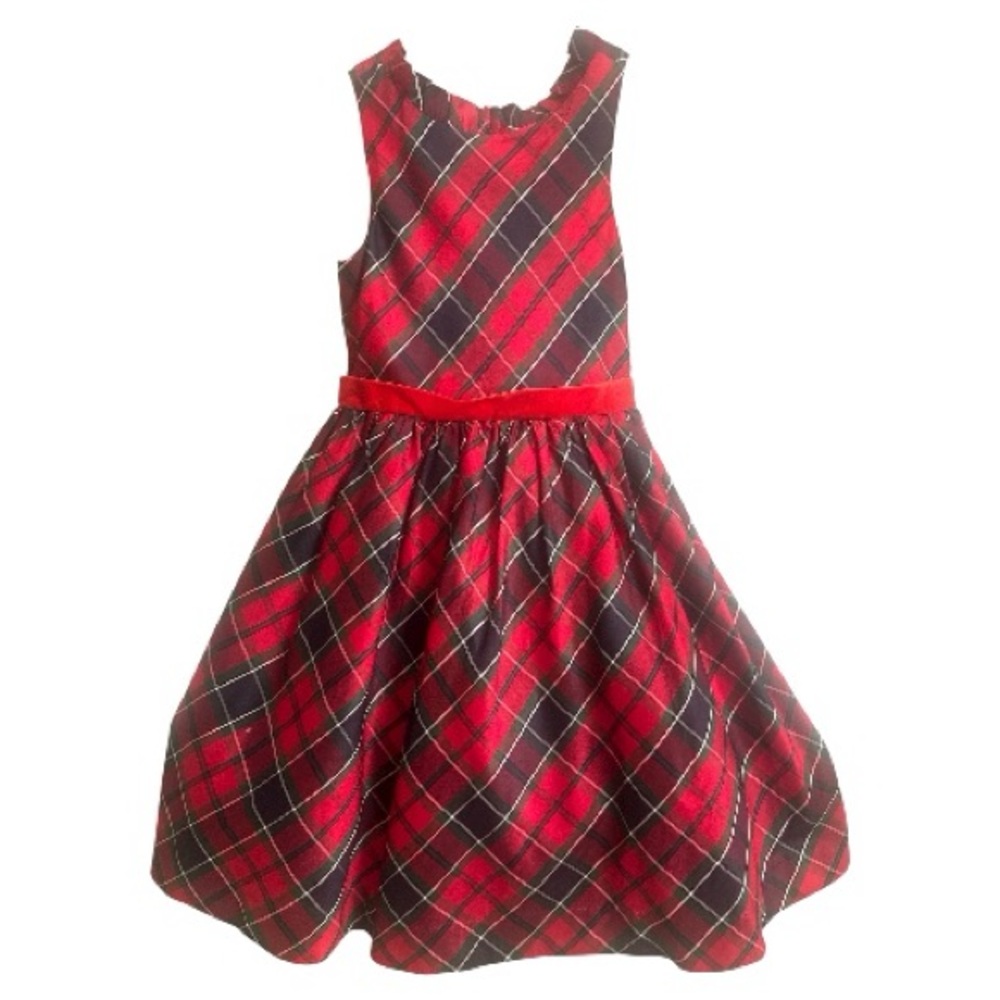 Janie and Jack Red Plaid Taffeta Formal Dress